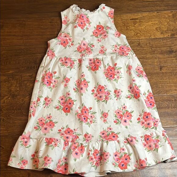 Janie and Jack Pink/White Sleeveless Floral Halter Ponte Dress, size 10 - Picture 1 of 9